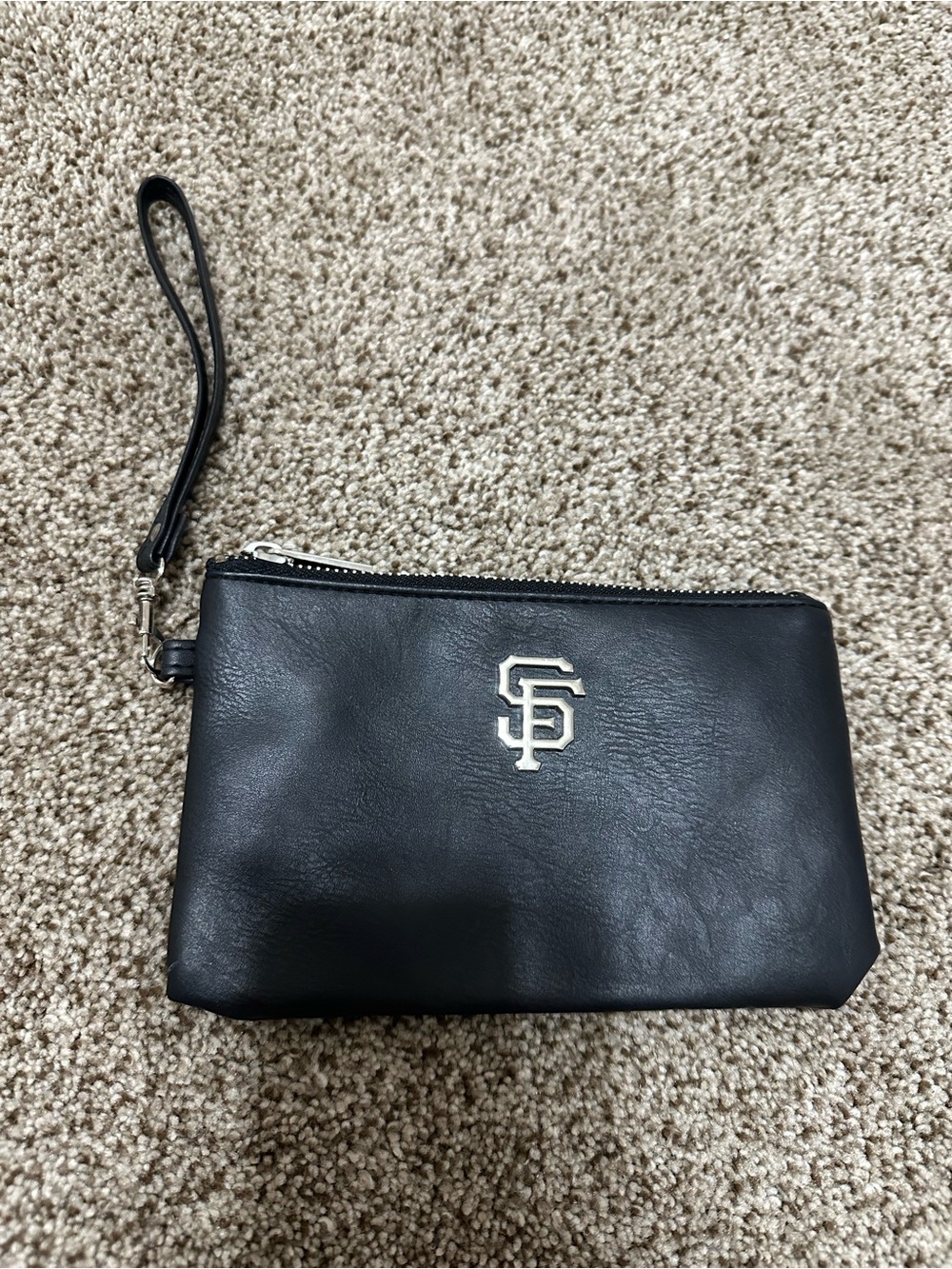 San Francisco Giants Black Leather Wristlet